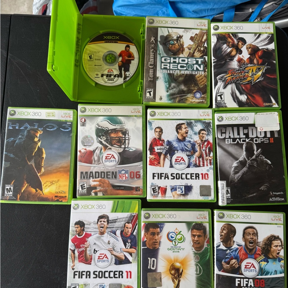 360 Video Game Collection - Green Cases